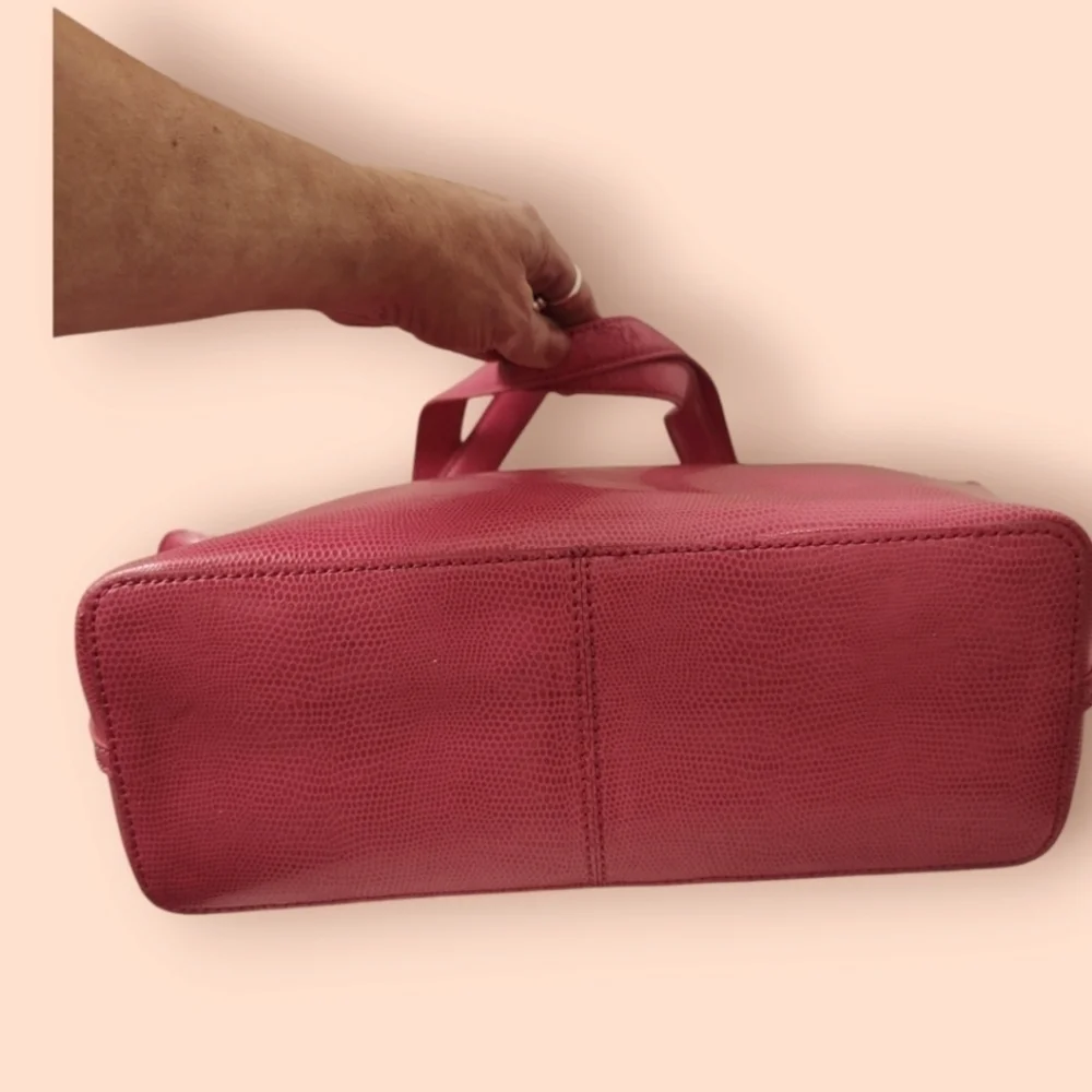 Ralph Lauren Pink Leather Satchel w Gray Interior